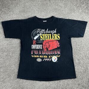 Vintage Pittsburgh Steelers Shirt Mens Large NFL Football AFC Champions 1995